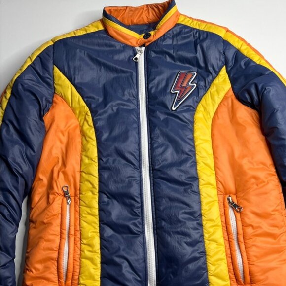 Mother The High Flyer Zip front puffer jacket in bold tricks retro 70s hippie Sm - Picture 5 of 16